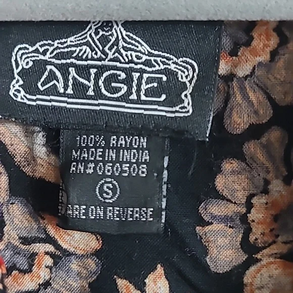 Angie Black and Tan Floral Dress Mini Size Small - Picture 2 of 8